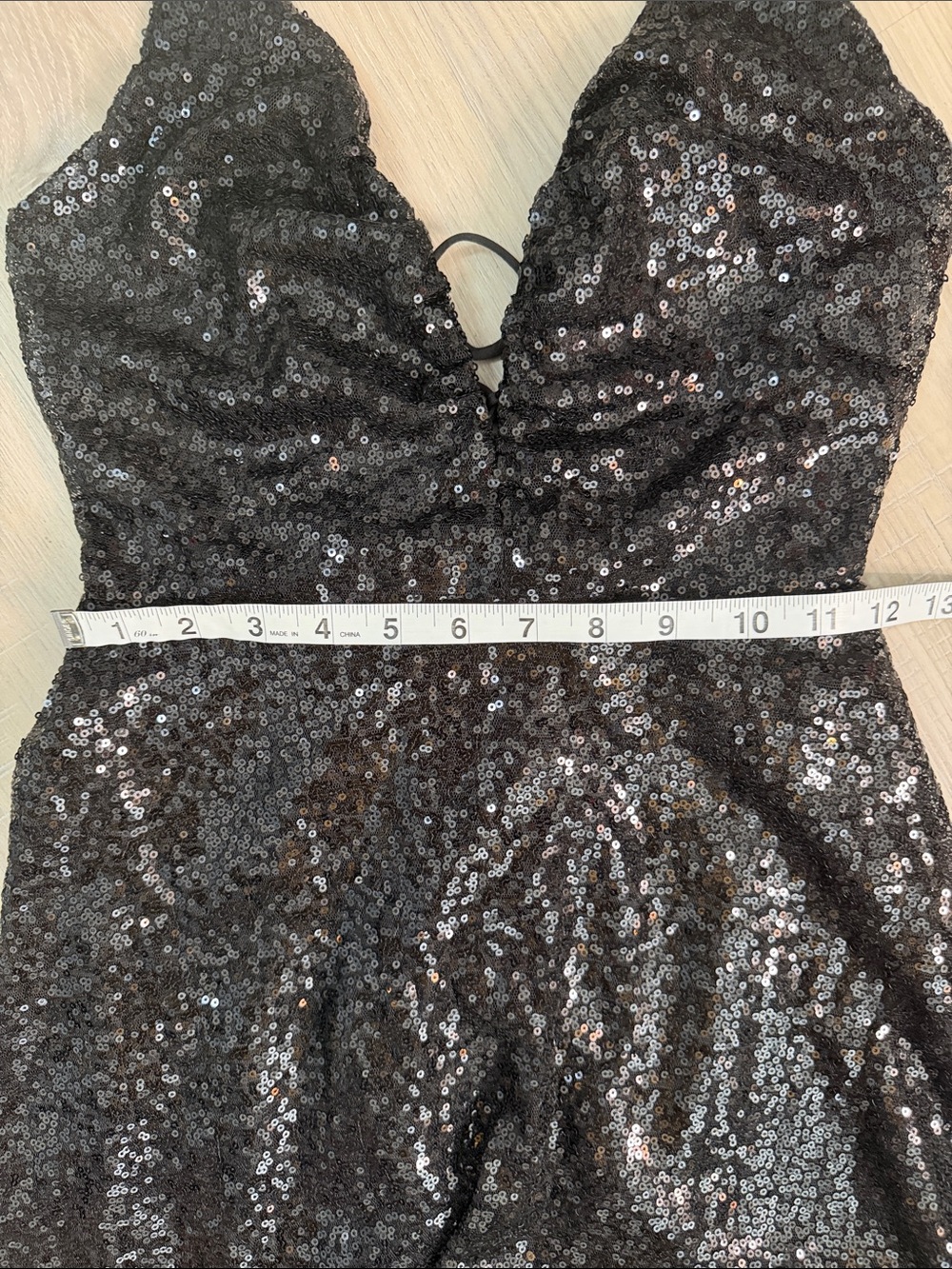 Lucy in the Sky Black Sequin Cocktail Party Mini Dress. Sz M - Picture 7 of 10